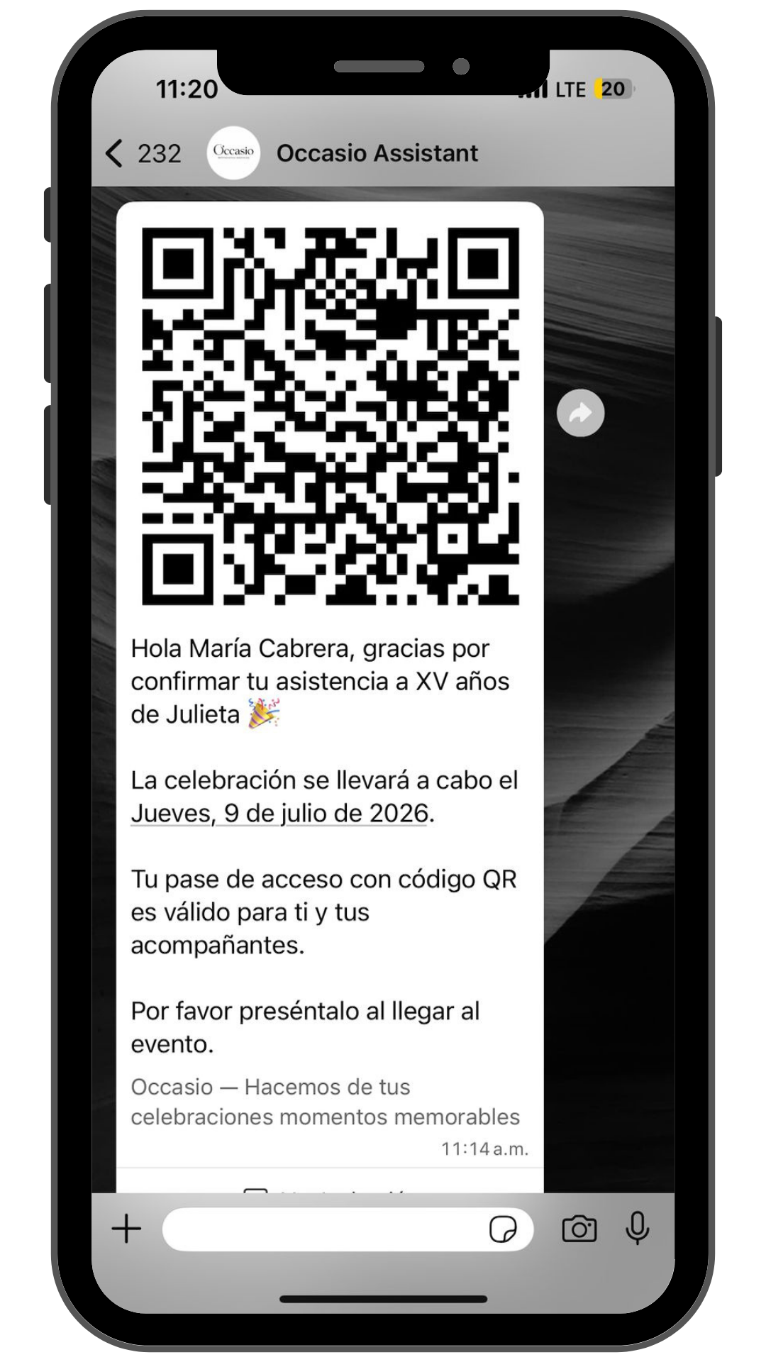 Demostración de pase QR digital